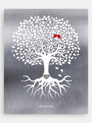 Tree of Life and Tin, Personalized 10 Year Anniversary Gift for Couples, Design Your Own, Custom Plaque, Metal or Canvas 1210