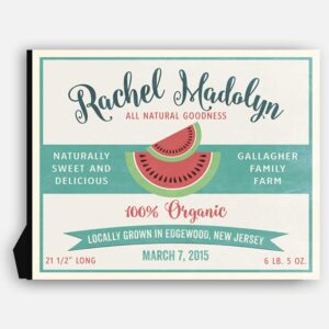 Sweet Delicious Watermelon Custom Fruit Crate Label Style Organic Nursery Layette  #ABP-1002