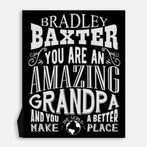 Grandpa Amazing Custom Plaque Tin Sign Gift For Father From Daughter or Son Grandchildren Typography Personalized Metal Art Print #1188