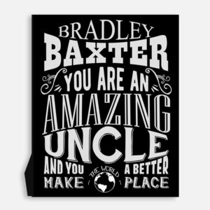 Uncle Amazing Custom Plaque Tin Sign Gift From Niece Nephew Sister Brother Family Typography Personalized Metal Art Print #1189