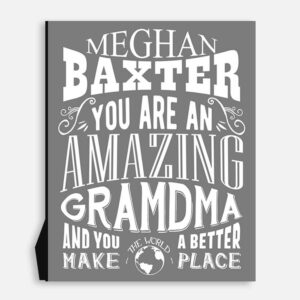 Grandma Amazing Custom Plaque Tin Sign Gift From Grandchildren Grandkids Grandfather Mother Typography Personalized Metal Art Print #1196