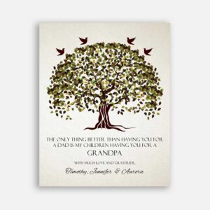 Grandfather The Only Thing Better Olive Green Canopy Leaves With Split Trunk Grandpa Grandparent Fathers Day #CWA-1003