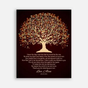Mother of Groom I Knew The Day I Met Him Fall Canopy Leaves With Brown Background #CWA-1008