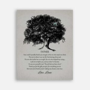Father of Bride Large Oak Tree Fathers Day Gift From Bride And Groom #CWA-1009