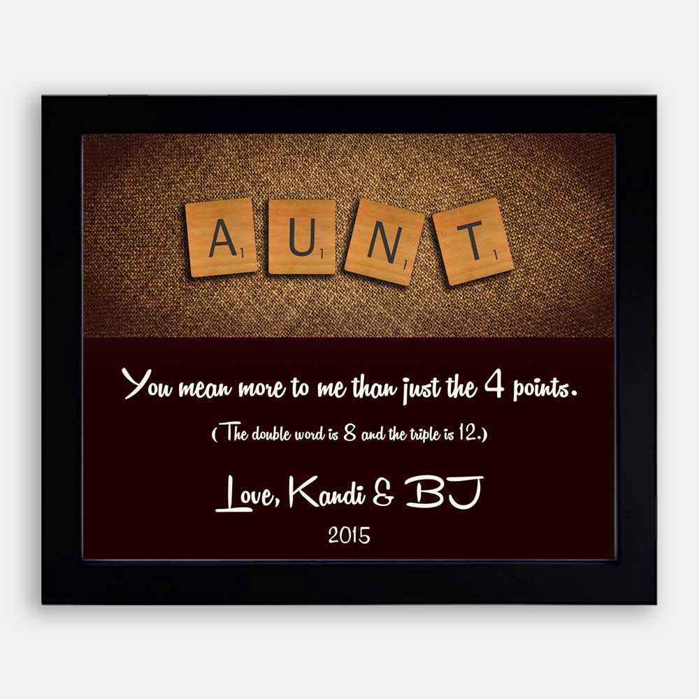 Aunt Scrabble Letters Custom Art Gift From Niece Nephew #CWA-1045 - Image 2