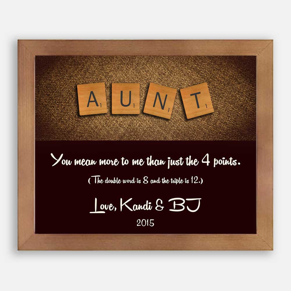 Aunt Scrabble Letters Custom Art Gift From Niece Nephew #CWA-1045 - Image 3