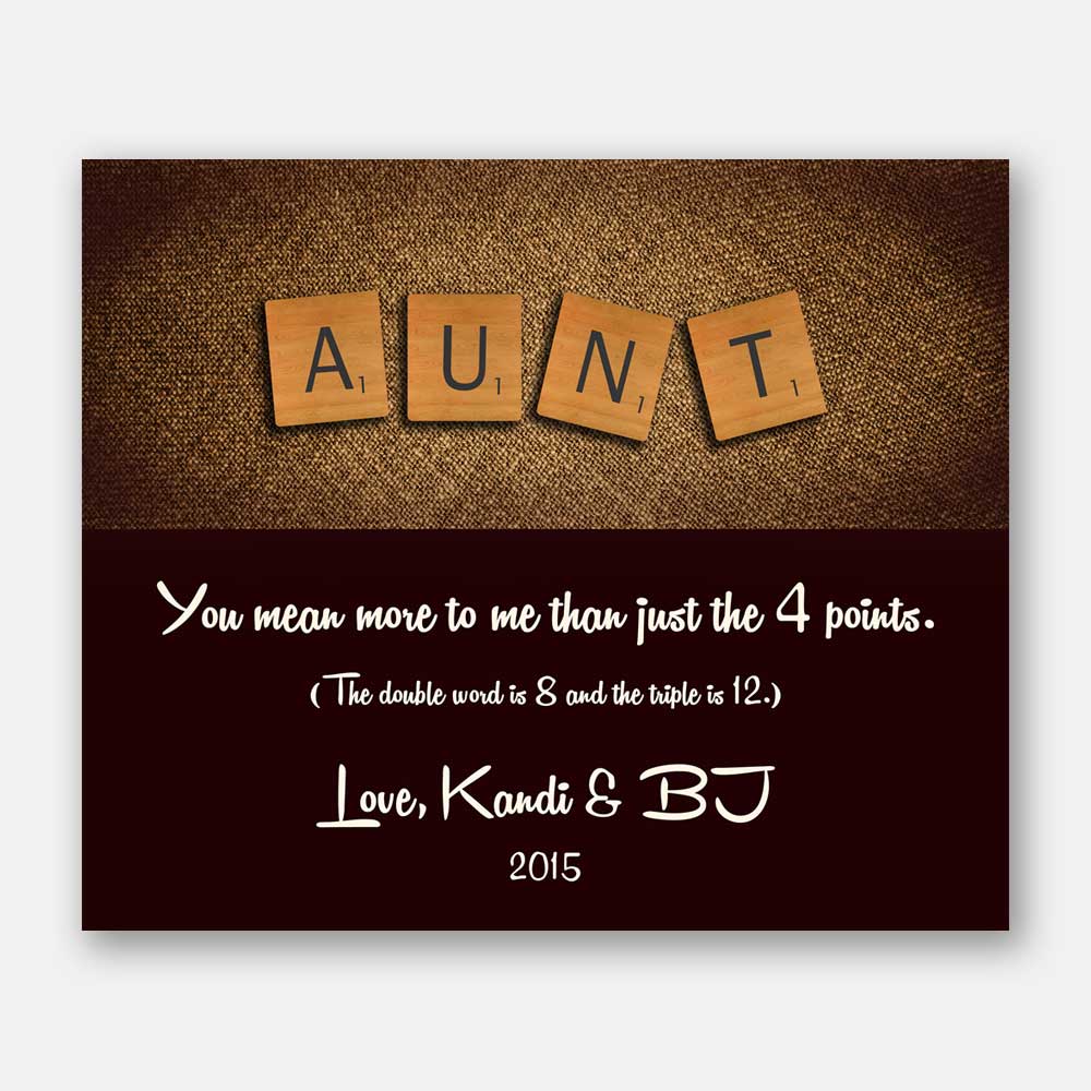 Aunt Scrabble Letters Custom Art Gift From Niece Nephew #CWA-1045 - Image 6