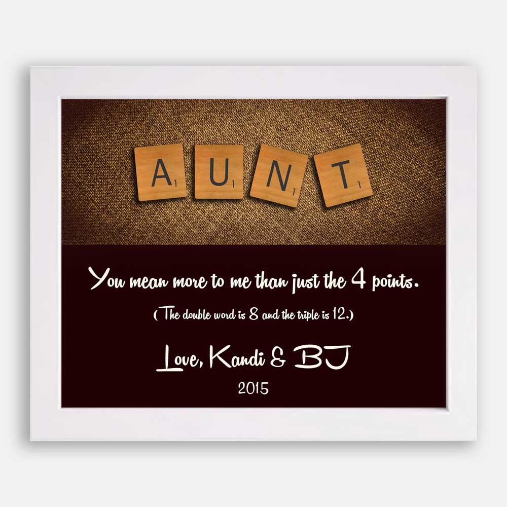 Aunt Scrabble Letters Custom Art Gift From Niece Nephew #CWA-1045 - Image 4