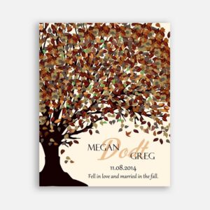 10th Anniversary Fell In Love And Married In The Fall Canopy on Cream Background #CWA-1087