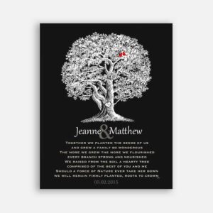 Anniversary Tin Anniversary Oak Tree Lovely Poem Together We Planted The Seeds of Us Gift Black Background #CWA-1205