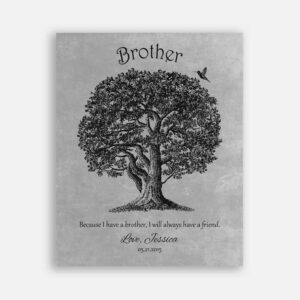 Brother Oak Tree Hummingbird I Will Always Have A Friend on Gray Background #CWA-1226