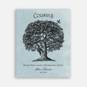 Cousin Oak Tree Hummingbird Because I Have A Cousin I Will Always Have A Friend on Blue Background #CWA-1227