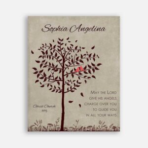 First Communion Confirmation Christening For Girl Name and Date From Gift From Godparents For Goddaughter Brown and Beige #CWA-1253