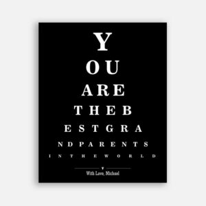 Grandparents Day Best Grandparents in The World Word Design Eye Chart on Black Background #CWA-1269