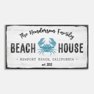 Family Beach House Blue Crab Custom #FF-1007