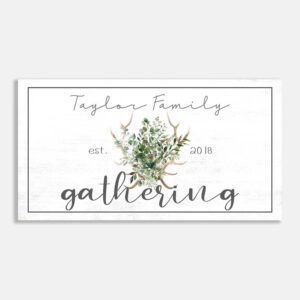 Family Gathering Anglers Greenery Custom Sign #FF-1011