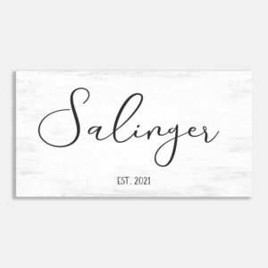 Family Surname Established Date Cursive Farmhouse Custom #FF-1028