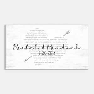 Personalized Wedding Vows or Song Lyrics in Heart with Shooting Arrow  #FF-1040
