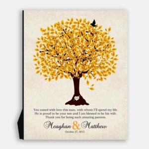 Mother of Groom Personalized Thank You Gift For Parents of Groom Family Wedding Poem Tree Gift For Mom and Dad #LT-1102