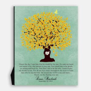 Thank You Gift For Parents Personalized Gift For Mother of Groom or Bride Family Wedding Poem Tree Gift For Mom and Dad #LT-1104
