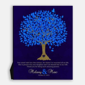 Mother of Bride Thank You Gift For Parents Personalized Gift For Bride's Family Wedding Poem Tree Gift For Mom and Dad #LT-1106