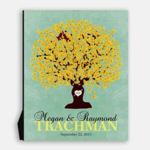 Custom Family Tree Surname Carved Initials Personalized Gift For 1st Anniversary Paper 2nd 7th 10th Anniversary Cotton Wedding Poem#LT-1107