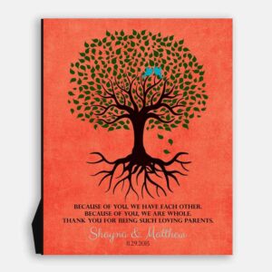 Thank You Gift For Parents Personalized Family Tree Roots Because Of You We Have Each Other Mother of Groom Bride Family #LT-1111