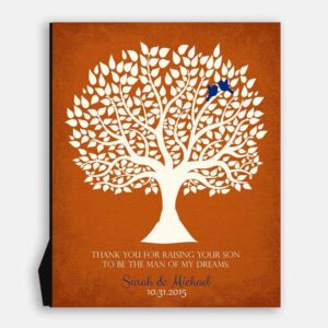 Personalized Thank You Gift For Mother of Groom Man of My Dreams Parents of Groom Gift Family Wedding Poem Tree Gift For Mom and Dad #LT-1114