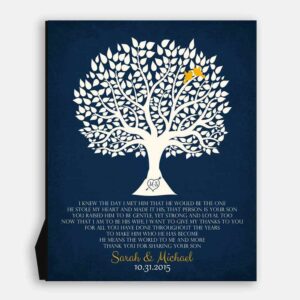 Personalized Thank You Gift For Mother of Groom I Knew The Day I Met Him Parents of Groom Gift Family Wedding Poem Tree #LT-1115