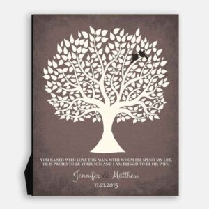 Personalized Gift For Mother of Groom You Raised With Love This Man Wedding Poem Tree Gift For Mom and Dad #LT-1116