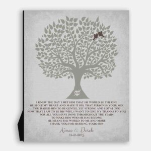 Personalized Thank You Gift For Mother of Groom I Knew The Day I Met Him Parents of Groom Gift #LT-1120