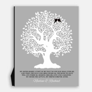 Gift For Sister Family Tree Sister Shares A P of Me Personalized Gift For Sister From Sisteror Sister-In-Law Wedding Poem Tree #LT-1121