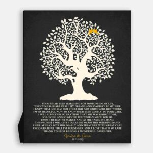 Personalized Thank You Gift For Parents Mother of Bride Years I Had Been Searching Family Wedding Poem Tree Gift For Mom and Dad #LT-1125