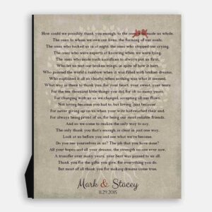 Personalized Gift For Parents How Could We Possibly Thank You Enough Tree Roots Love Birds Gift For Mother of Groom Bride #LT-1135