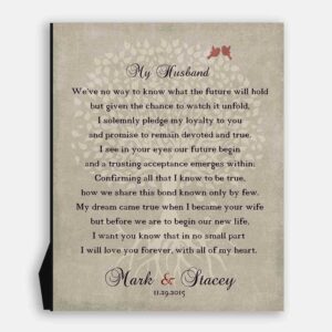 Thank You Gift For Husband at Wedding Love Poem Personalized Gift For Groom From Bride Wife Family Wedding Poem Tree #LT-1137