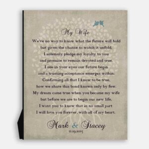 Thank You Gift For Wife at Wedding Love Poem Personalized Gift From Groom To Bride Wife Family Wedding Poem #LT-1138