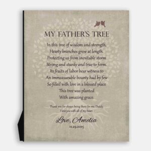 Pesonalized Gift For Dad on Father's Day or Birthday Family Tree of Life Poem My Father's Tree Gift For Mom and Dad #LT-1141