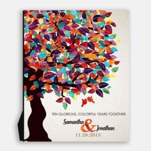 10 Year Anniversary Personalized 8x10 Gift For Husband Gift For Wife Colorful Fruit Tree Wedding 1st First 2nd 10th #LT-1163