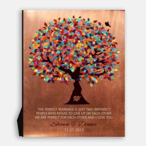 Faux Copper 7th Wedding Anniversary Perfect For Each Other Personalized Gift For Husband Wife Couple Colorful Fruit 1st First 2nd 10th #LT-1171