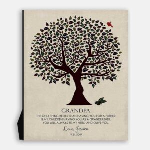 Personalized Gift For Grandpa Olive You Tree Grandfather's Day Birthday Father's Day Wedding Gift Thank You #LT-1176