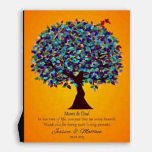 In Our Tree of Life Love on Every Branch Thank You Wedding Gift For Mom and Dad #LT-1186