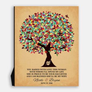 Gift From Groom To Mother of Bride Wedding Tree Thank You Gift To Parents #1206