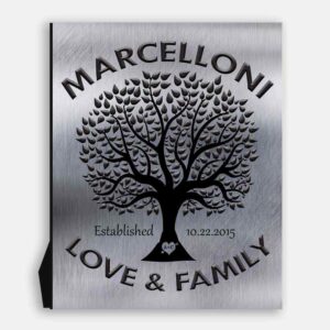 Love And Family Tree Gift For Couple Tin Background DesignAnniversary Present Housewarming Gift #1213