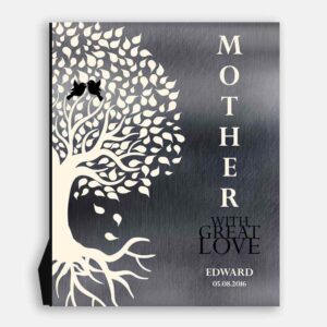 Minimalist Tree With Roots With Birds Gift For Mothers Day Gift From Son With Great Love Tin DesignBackground #1225