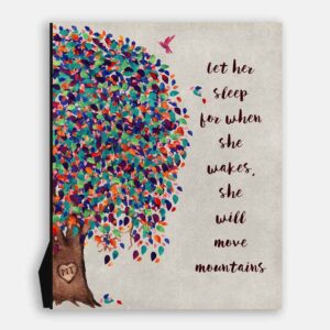 Let Her Sleep Personalized Nursery Tree Gift For Baby Girl Room Gift For Baby #1237