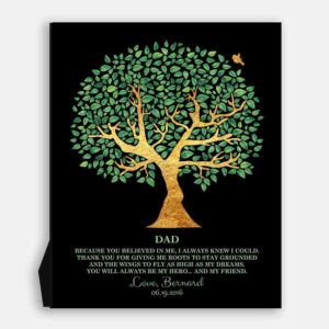Father Friend Hero Personalized Gift For Dad Family Tree Gift For Father's Day Thank You Dad #1246