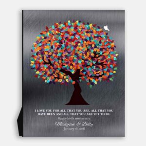 I Love You For All That You Are Yet To Be Spring Wedding Tree Shiny Tin Personalized 10 Year Anniversary Gift #1294