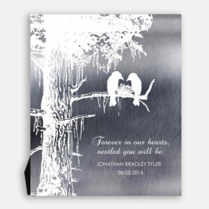 Memorial Loss of Baby Child Stillborn Nestled in Our Hearts Personalized Sympathy Gift of Condolence #1353