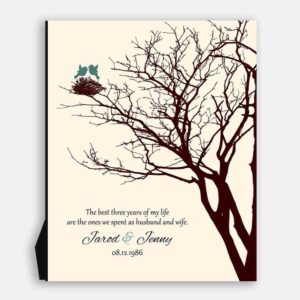 3rd Year Anniversary Personalized Family Wedding Tree Gift Jade Love Poem Gift For Couple #1366