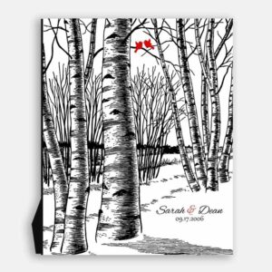 Winter Romance Wedding Bare Birch Tree Forest Snow 10 Year Anniversary Gift For Wife 1399